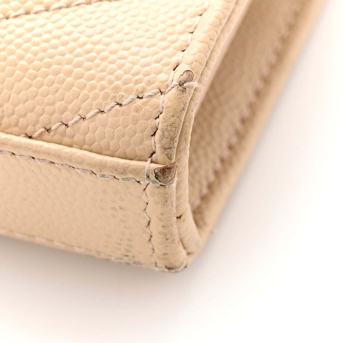 Grain De Poudre Matelasse Chevron Monogram Chain Wallet Dark Beige
