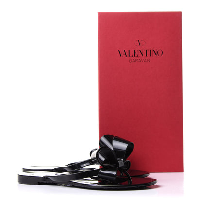 Valentino Garavani PVC Jelly Bow Thong Sandals 38 Black 9 of 9