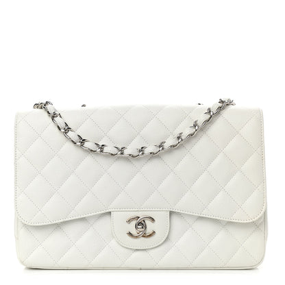 Chanel Caviar Quilted Jumbo Single Flap White 1 of 11