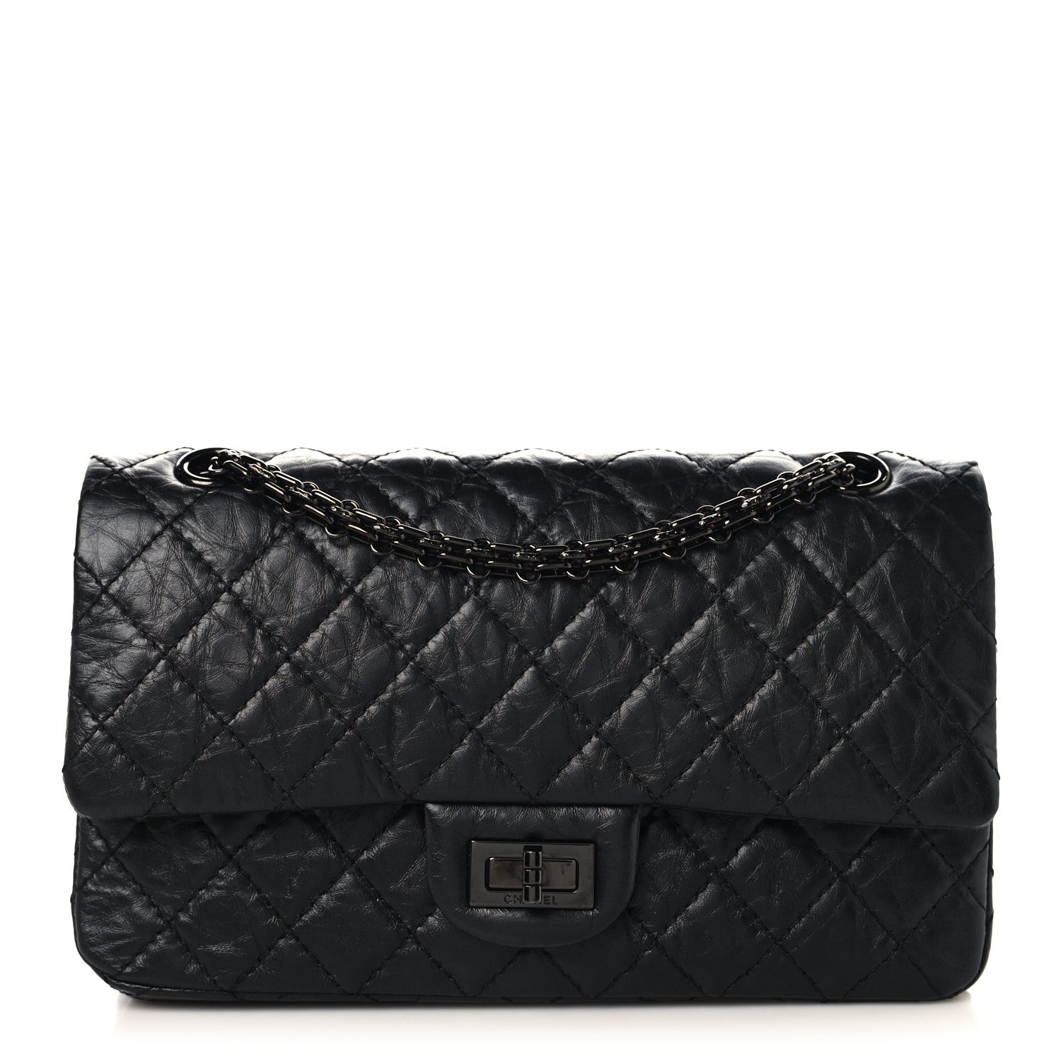 Chanel Aged Calfskin Quilted 2.55 Reissue 225 Flap So Black 1 of 10