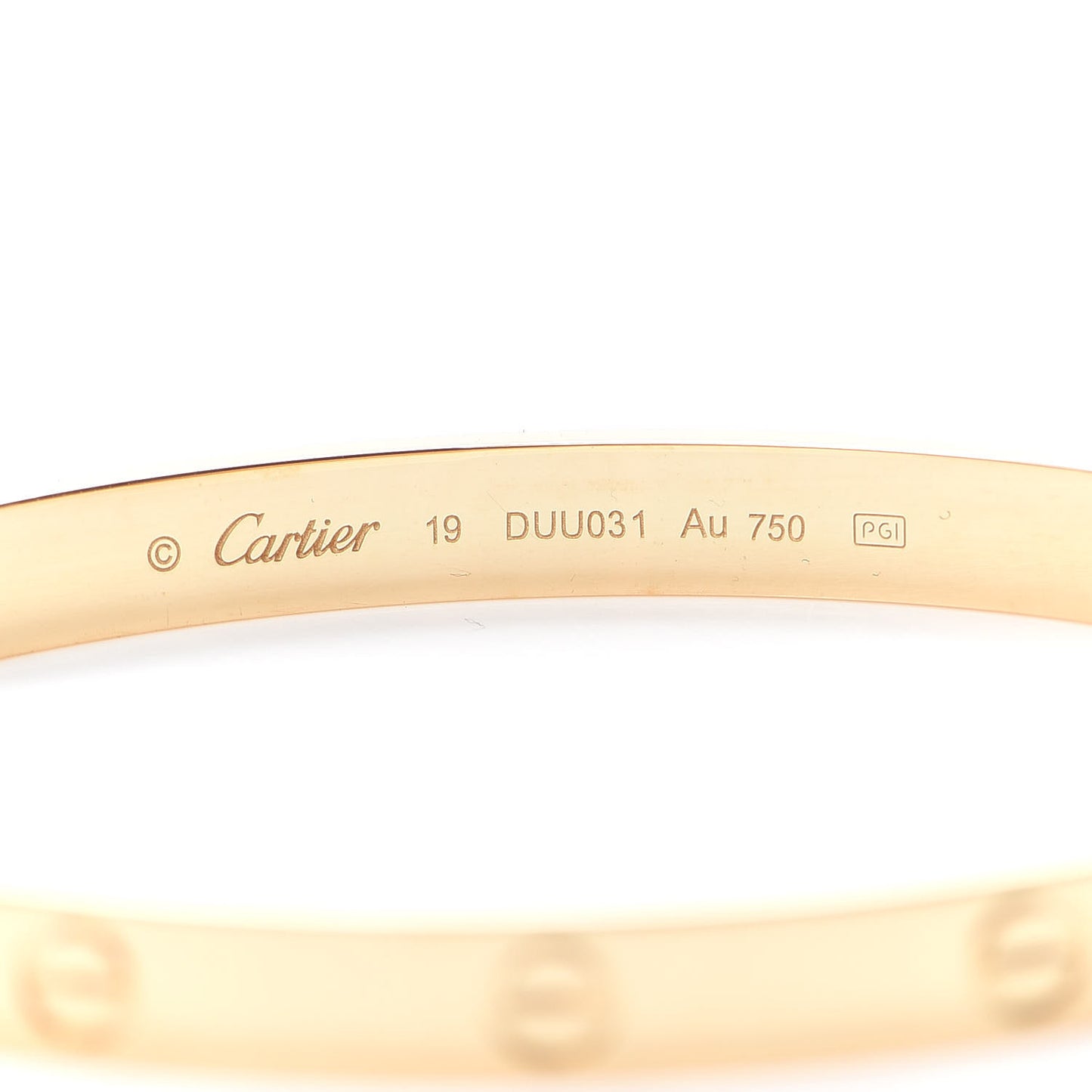 18K Yellow Gold LOVE Bracelet 19