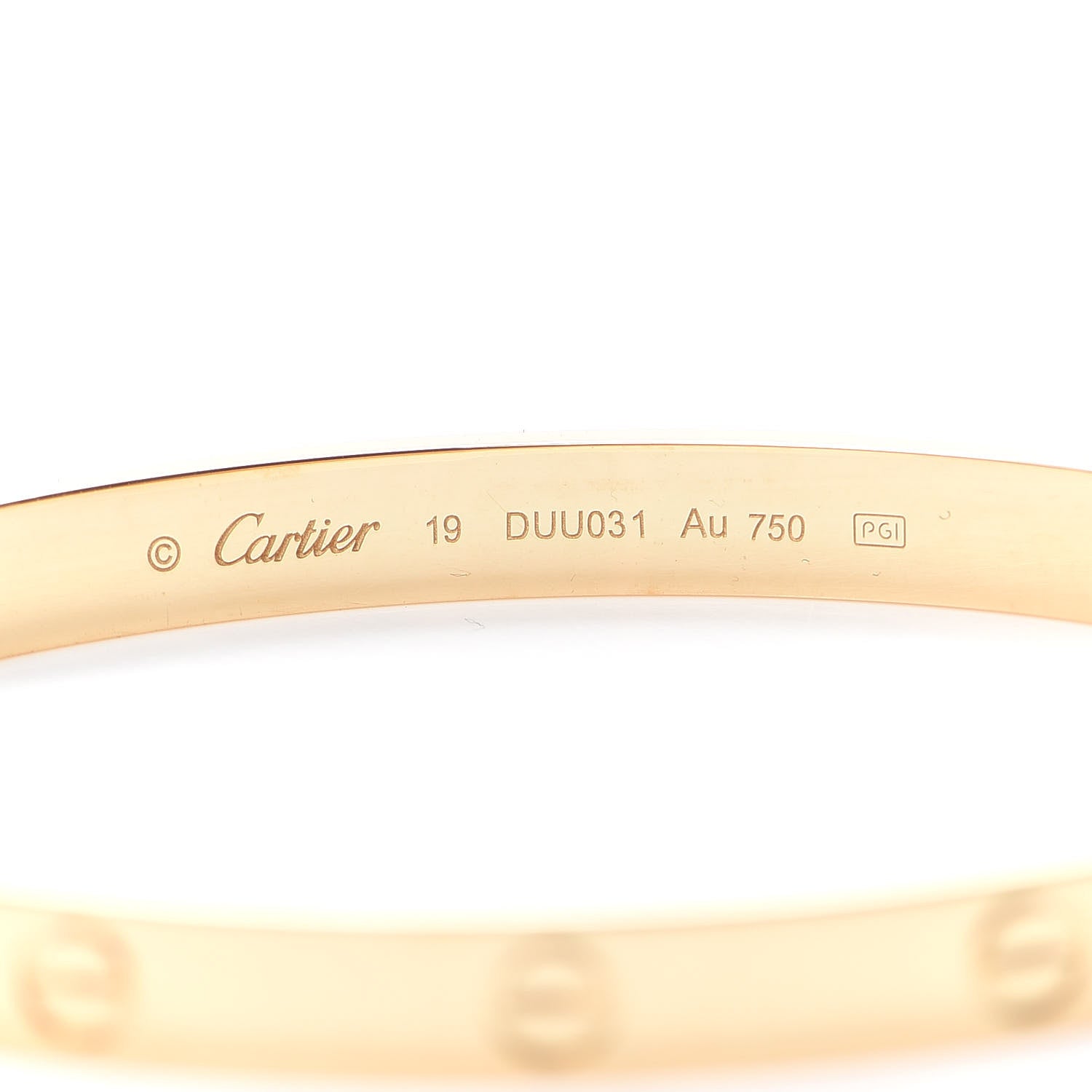 Cartier 18K Yellow Gold LOVE Bracelet 19 5 of 7
