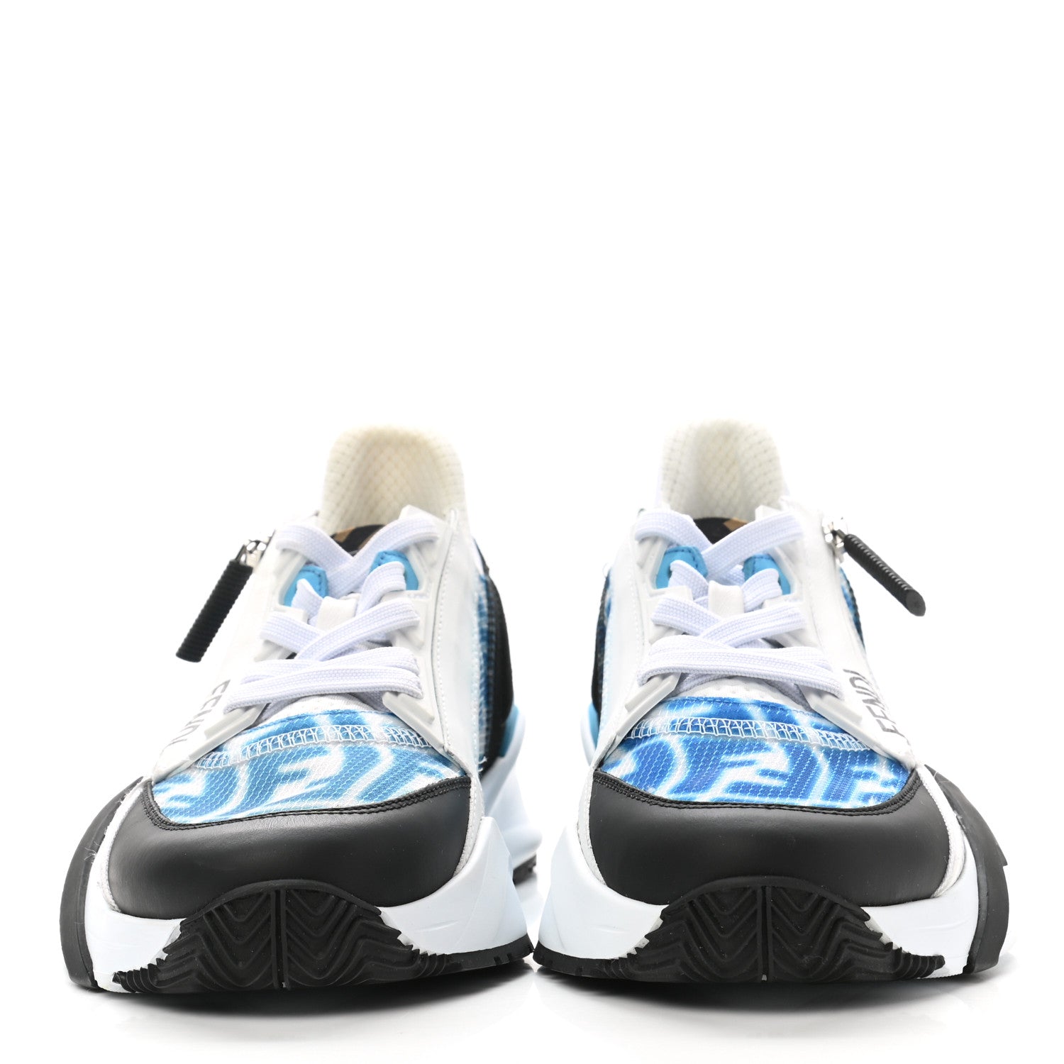 Fendi X SARAH COLEMAN Nylon Suede Lycra FF Vertigo Womens Fendi Flow Low Top Sneakers 36 Transparent Cyber Blue Black 2 of 12