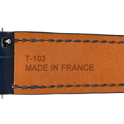 Hermes Matte Alligator Heure H Hour Watch Strap Bleu Saphir 4 of 5