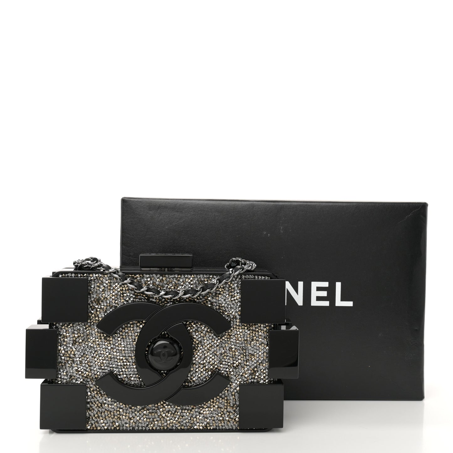 Plexiglass Crystal Lego Clutch Black