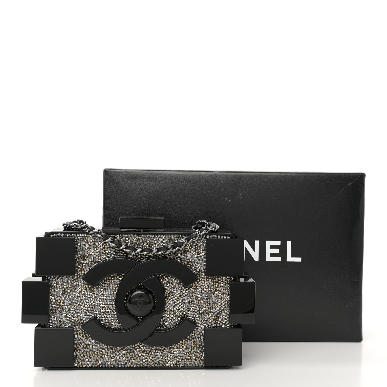 Chanel Plexiglass Crystal Lego Clutch Black 12 of 12
