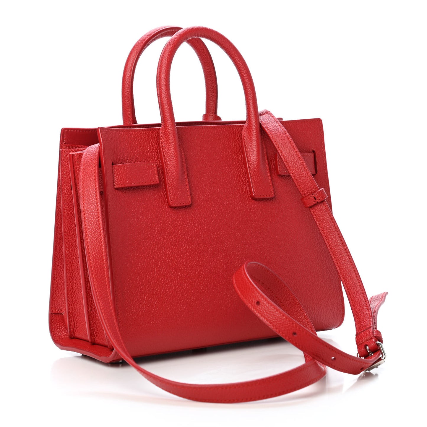 Grained Calfskin Nano Sac De Jour Lipstick Red
