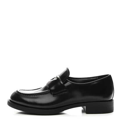 Prada Spazzolato Loafers 37.5 Black 1 of 10