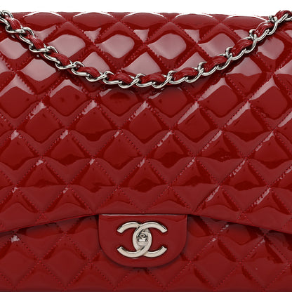 Chanel Patent Quilted Maxi Double Flap Red 8 of 11