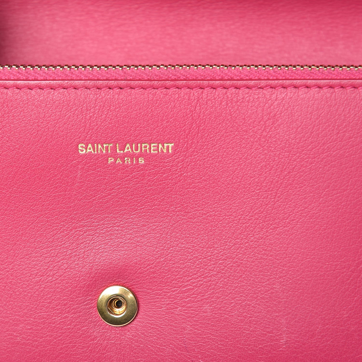 Saint Laurent Calfskin Classic Y Ligne Clutch Fuchsia 6 of 11