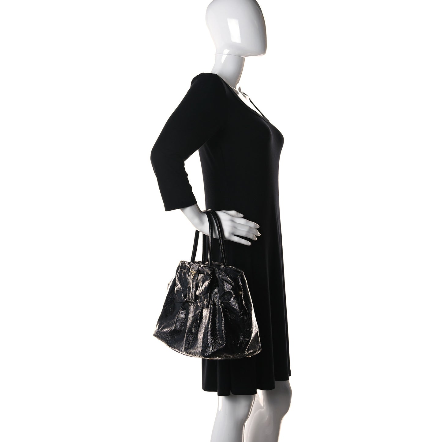 Vernice Bow Tote Black