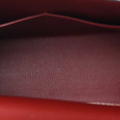 Hermes Madame Calfskin Shiny Niloticus Crocodile Kelly Sellier Touch 28 Rouge H Terre 5 of 11
