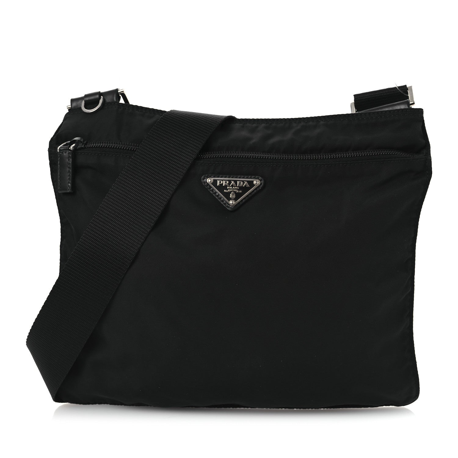 Prada Nylon Vela Flat Messenger Bag Black 9 of 16