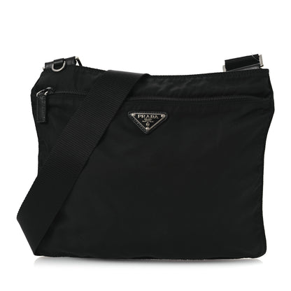 Prada Nylon Vela Flat Messenger Bag Black 9 of 16