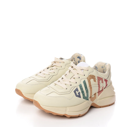 Gucci Calfskin Glitter Game Logo Womens Rhyton Sneakers 36 Mystic White 3 of 12