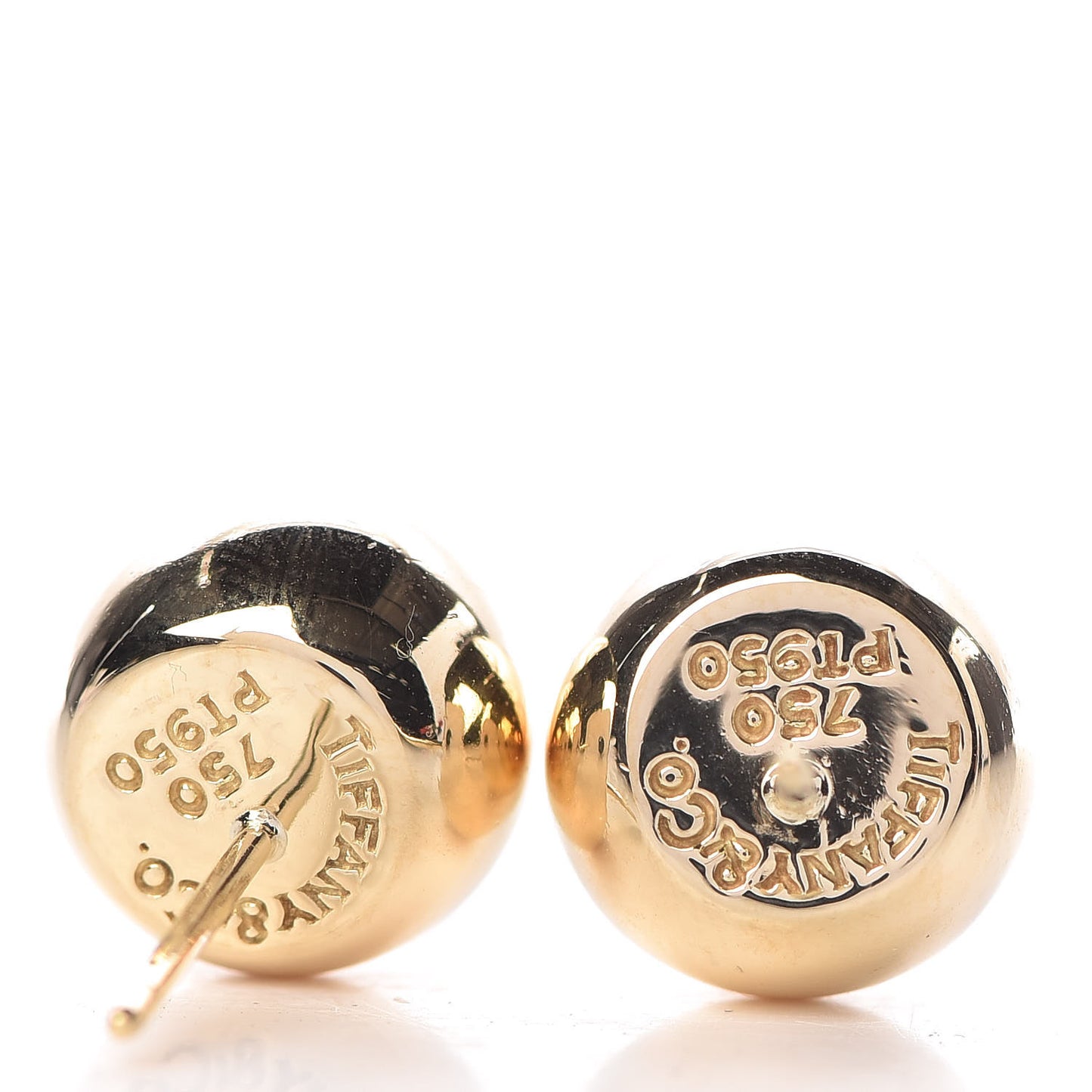 18K Yellow Gold Platinum Diamond 10.5mm Etoile Ball Earrings