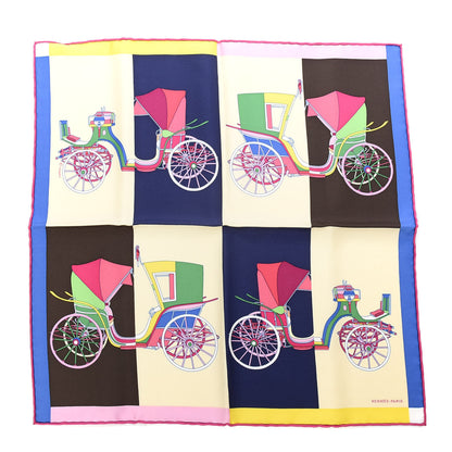 Hermes Silk Voitures Exquises Scarf 90 Marine Vanile Rose Azalee 1 of 4