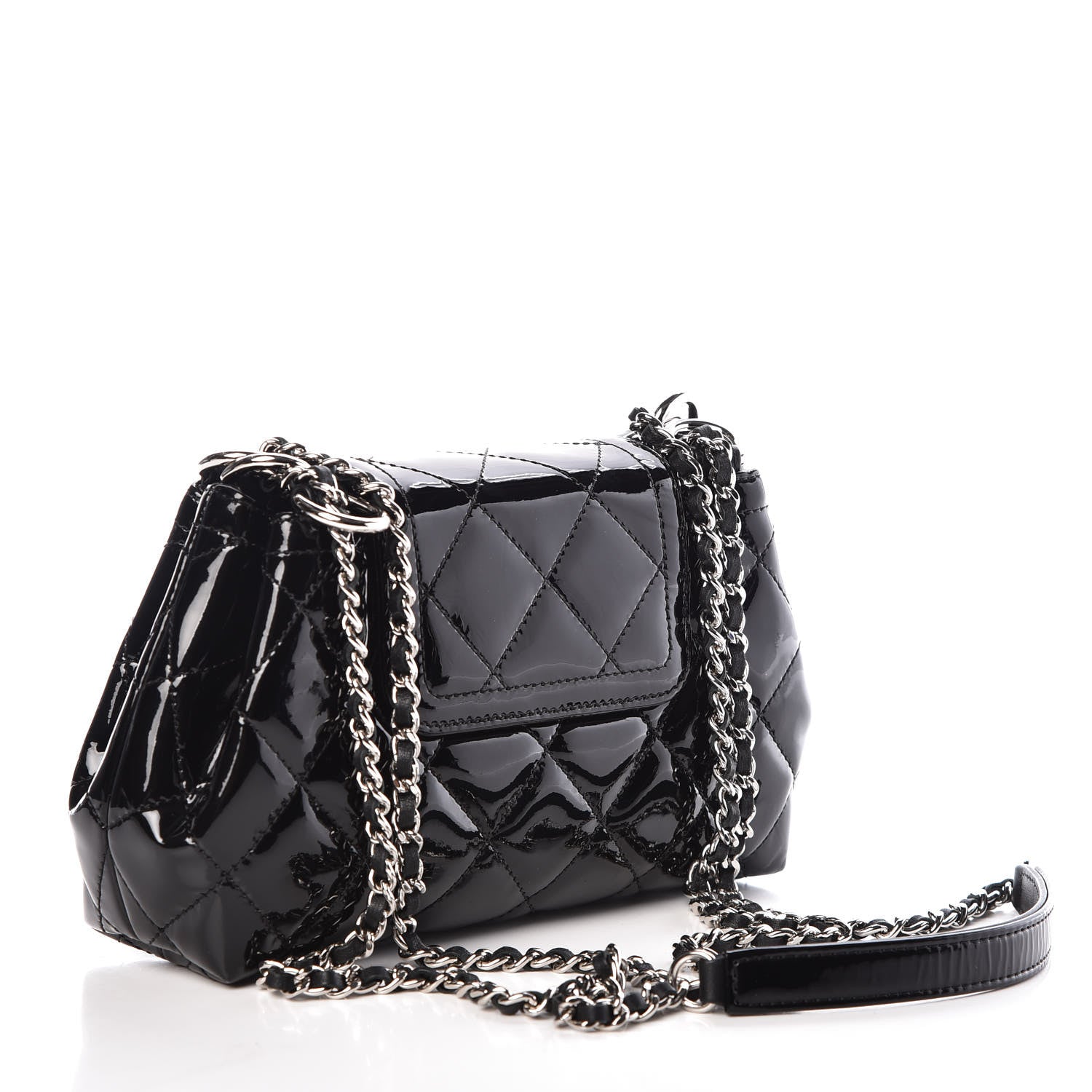 Chanel Patent Quilted Coco Shine Small Accordion Flap Black 4 of 11