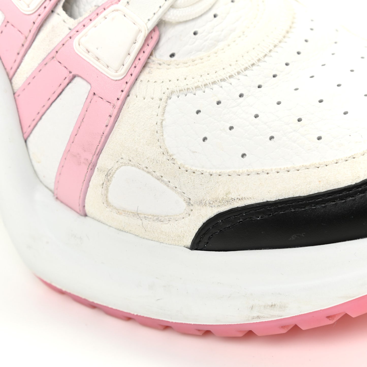 Calfskin Technical Nylon LV Archlight Sneakers 38 White Pink Blue