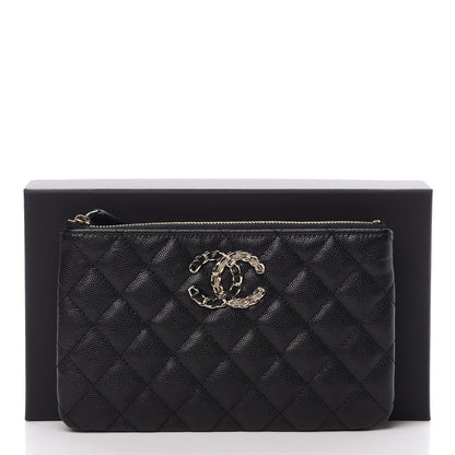 Chanel Caviar Quilted French New Wave Small CC Pouch Black 8 of 8
