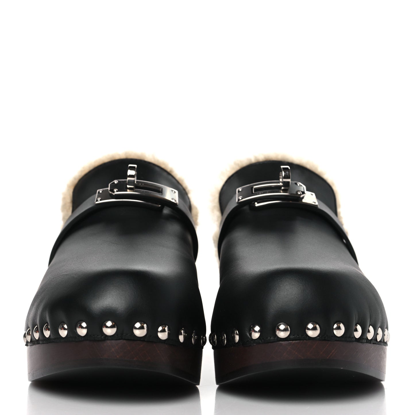 Calfskin Woolskin Carlotta Mules 35 Black