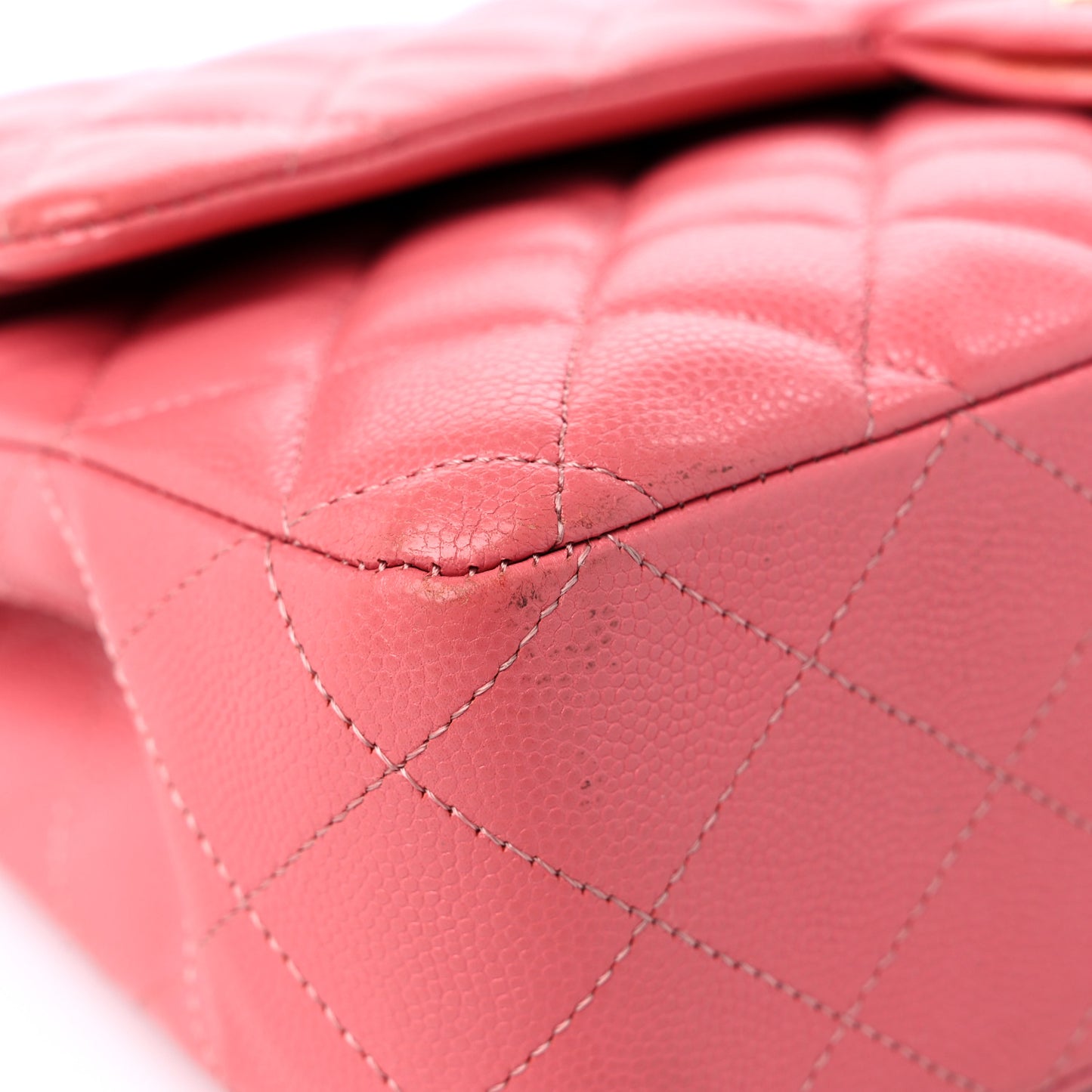 Caviar Quilted Medium Double Flap Pink
