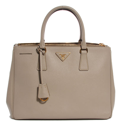 Prada Saffiano Lux Medium Double Zip Tote Pomice 1 of 9