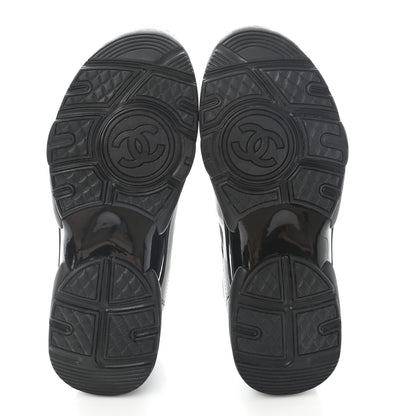 Chanel Lambskin Fabric CC Sneakers 36.5 Black 5 of 12