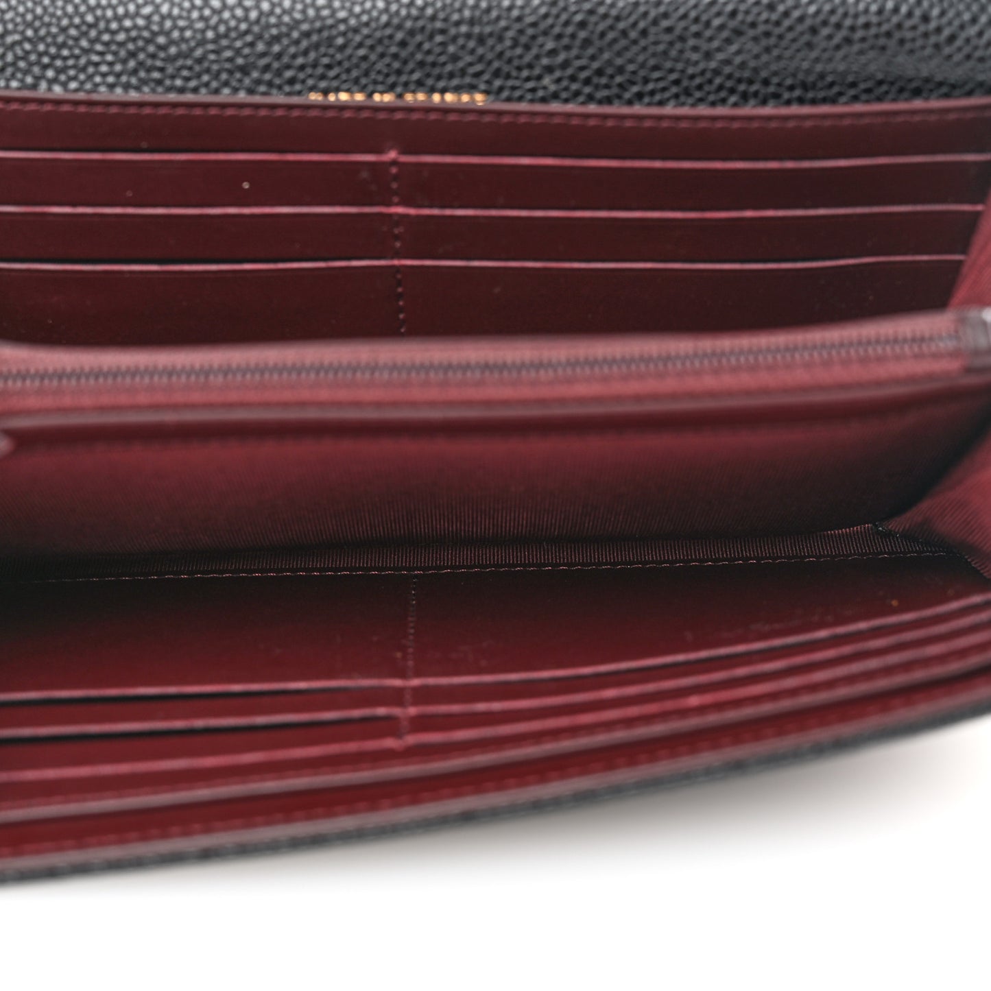 Caviar Quilted Large Gusset Flap Wallet Black