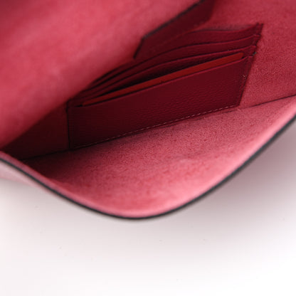 Valentino Garavani Pebbled Calfskin Medium Rockstud Envelope Flat Wristlet Pouch Fuxia 4 of 6