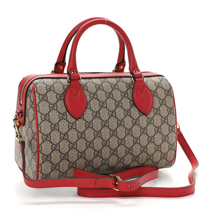 Gucci GG Supreme Monogram Kingsnake Heart Embroidered Small Boston Red 3 of 10