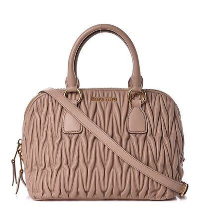 Miu Miu Nappa Matelasse Top Handle Bowler Cammeo 1 of 13