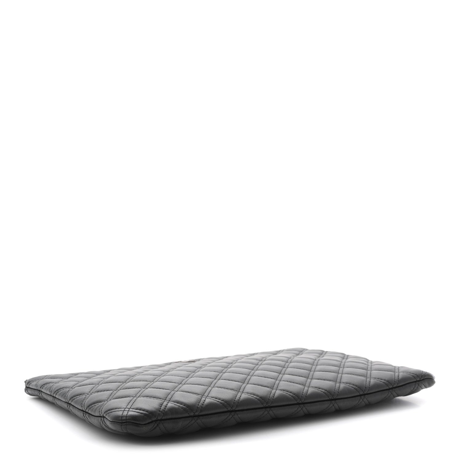 Chanel Lambskin Double Stitch Quilted Cosmetic Case Black 4 of 6