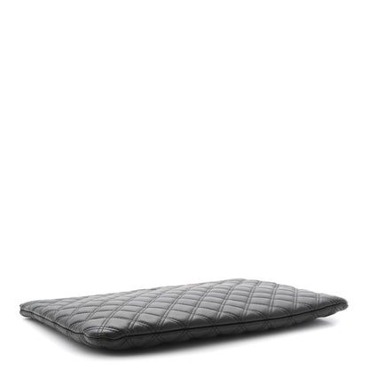 Chanel Lambskin Double Stitch Quilted Cosmetic Case Black 4 of 6