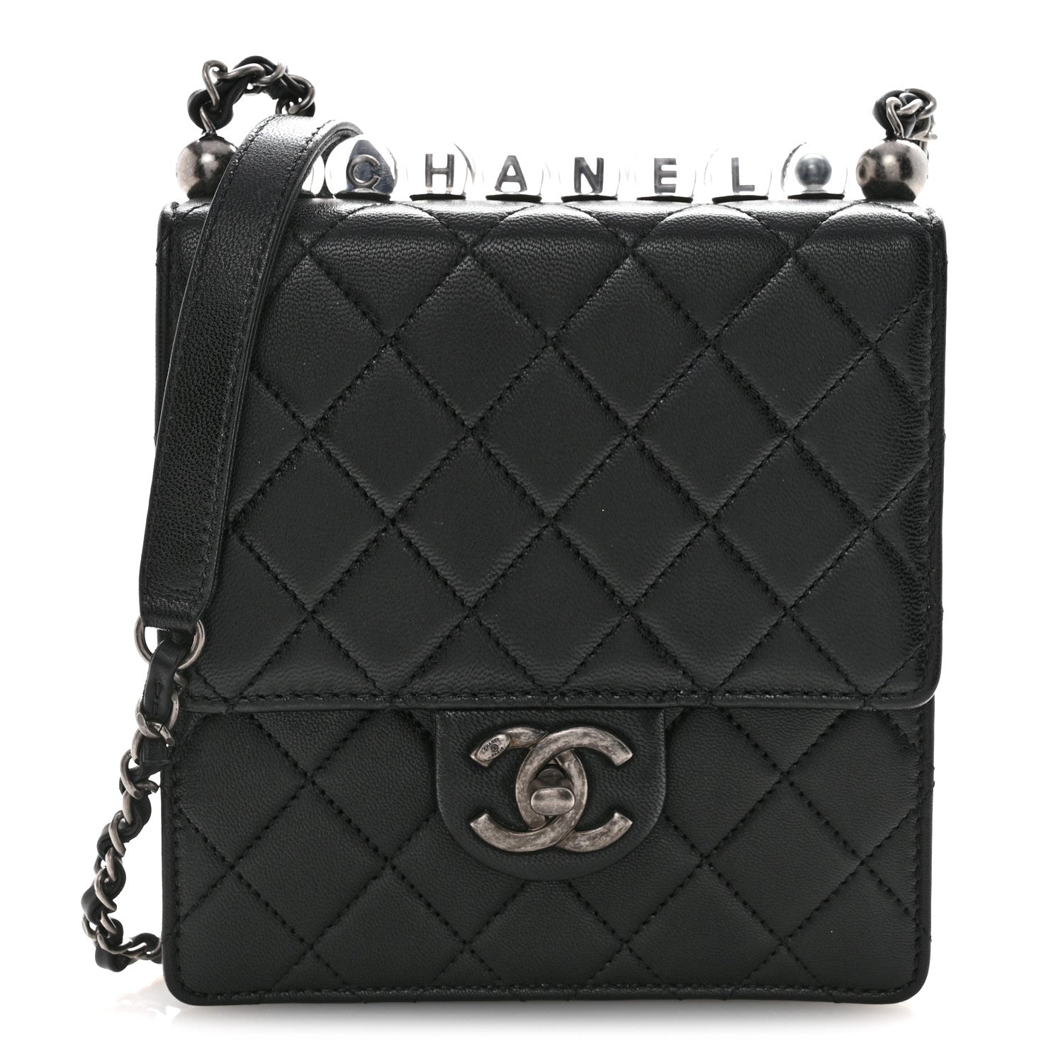 Chanel Lambskin Quilted Chic Pearls Flap Black 1 of 13