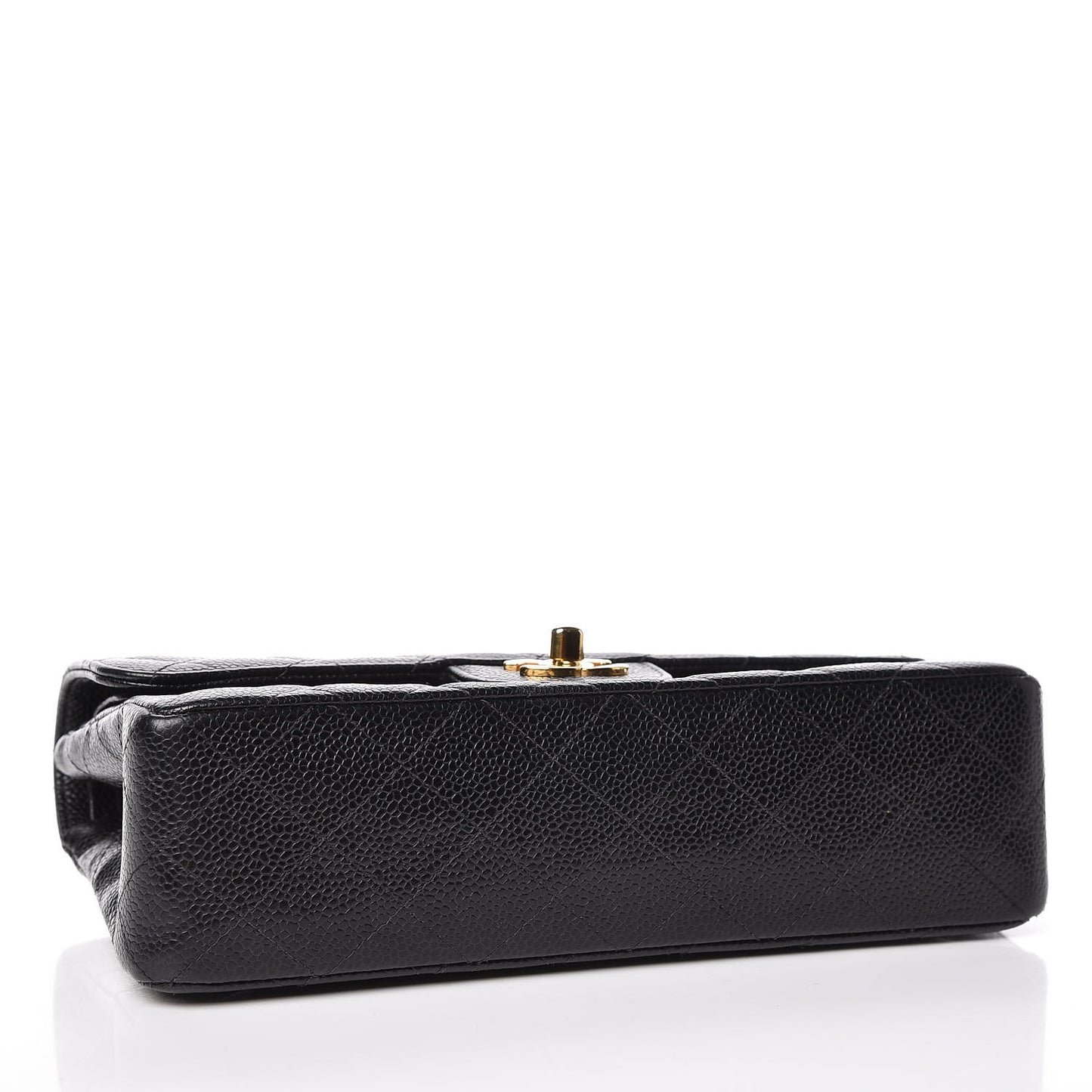 Caviar Quilted Small Double Flap Black