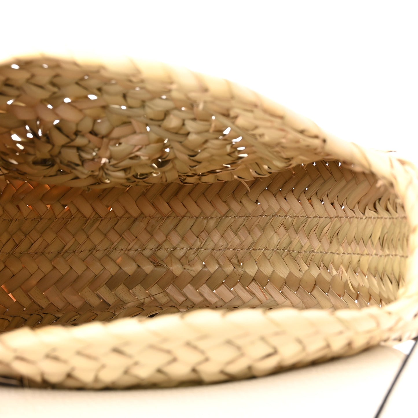Raffia Small Grain Calfskin Small Marcie Basket Crossbody White