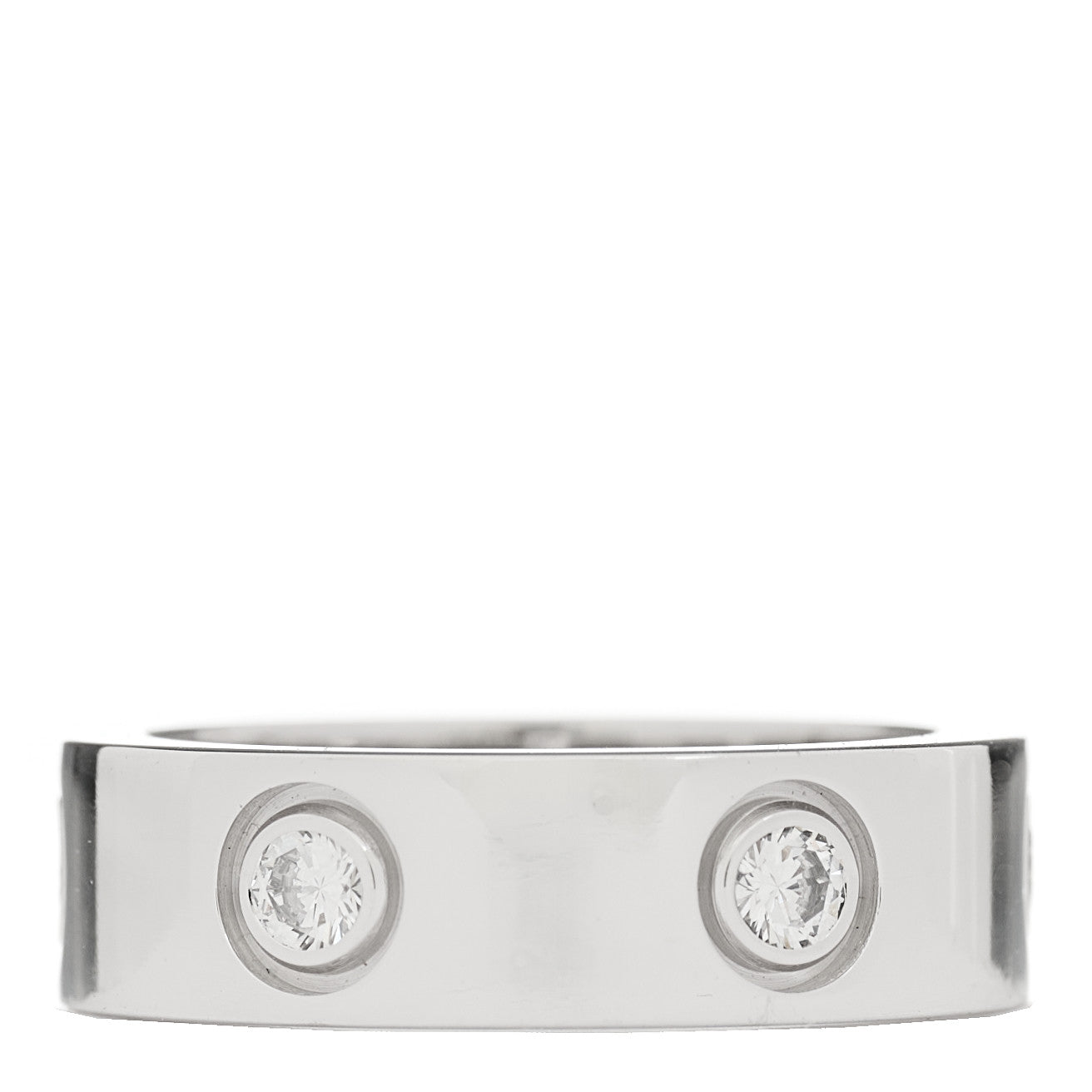 Cartier 18K White Gold 6 Diamond 5.5mm LOVE Ring 49 5 3 of 5