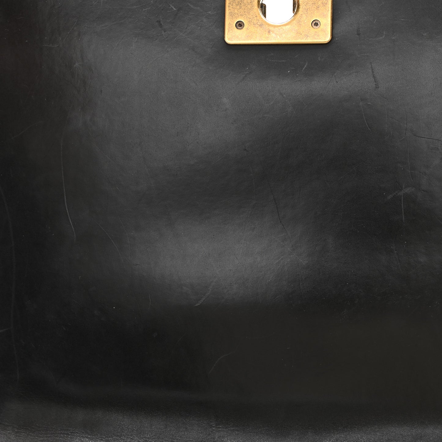Glazed Calfskin Large Boy Flap Black