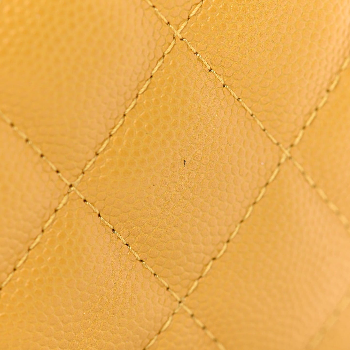 Caviar Quilted Small Cosmetic Case Yellow