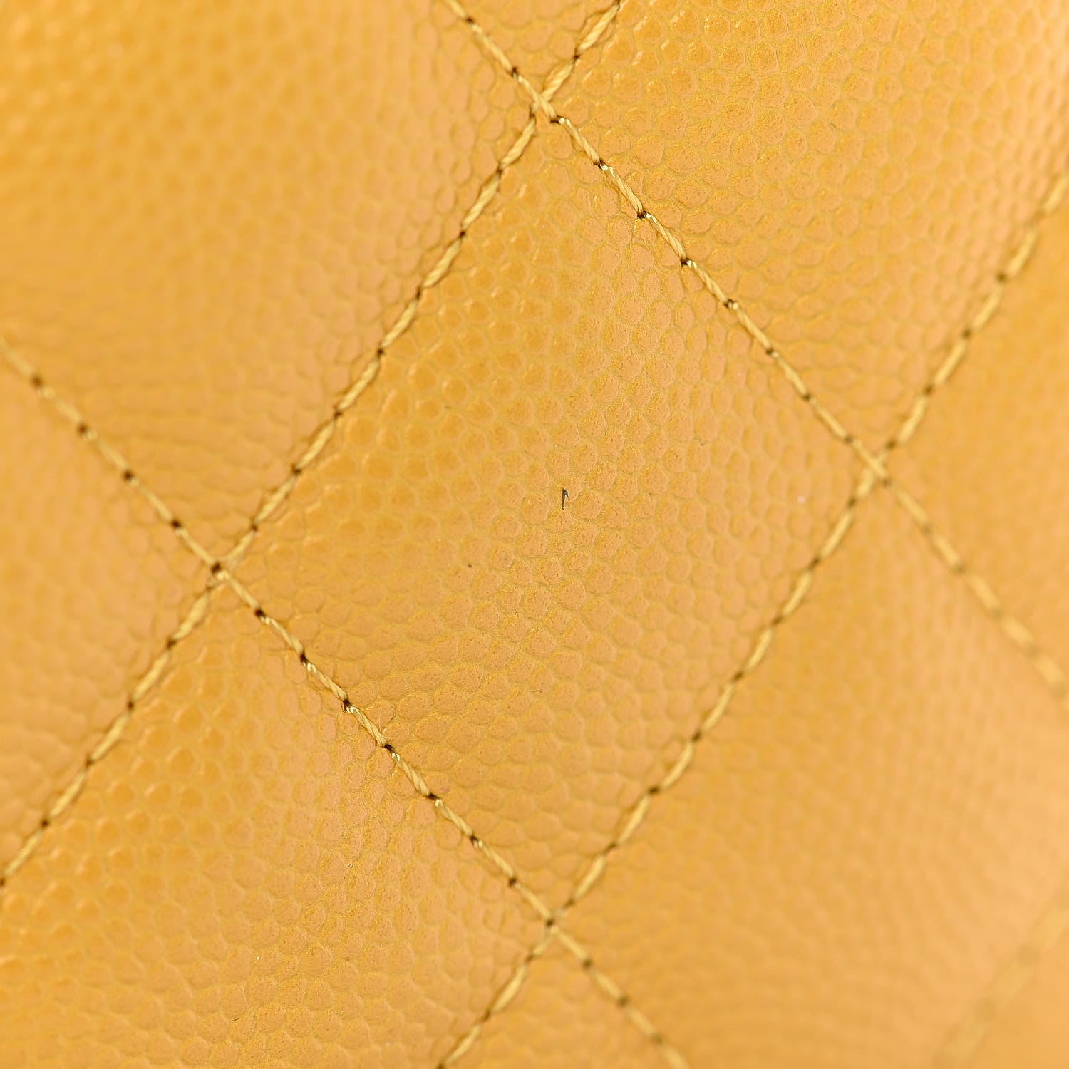Chanel Caviar Quilted Small Cosmetic Case Yellow 8 of 8
