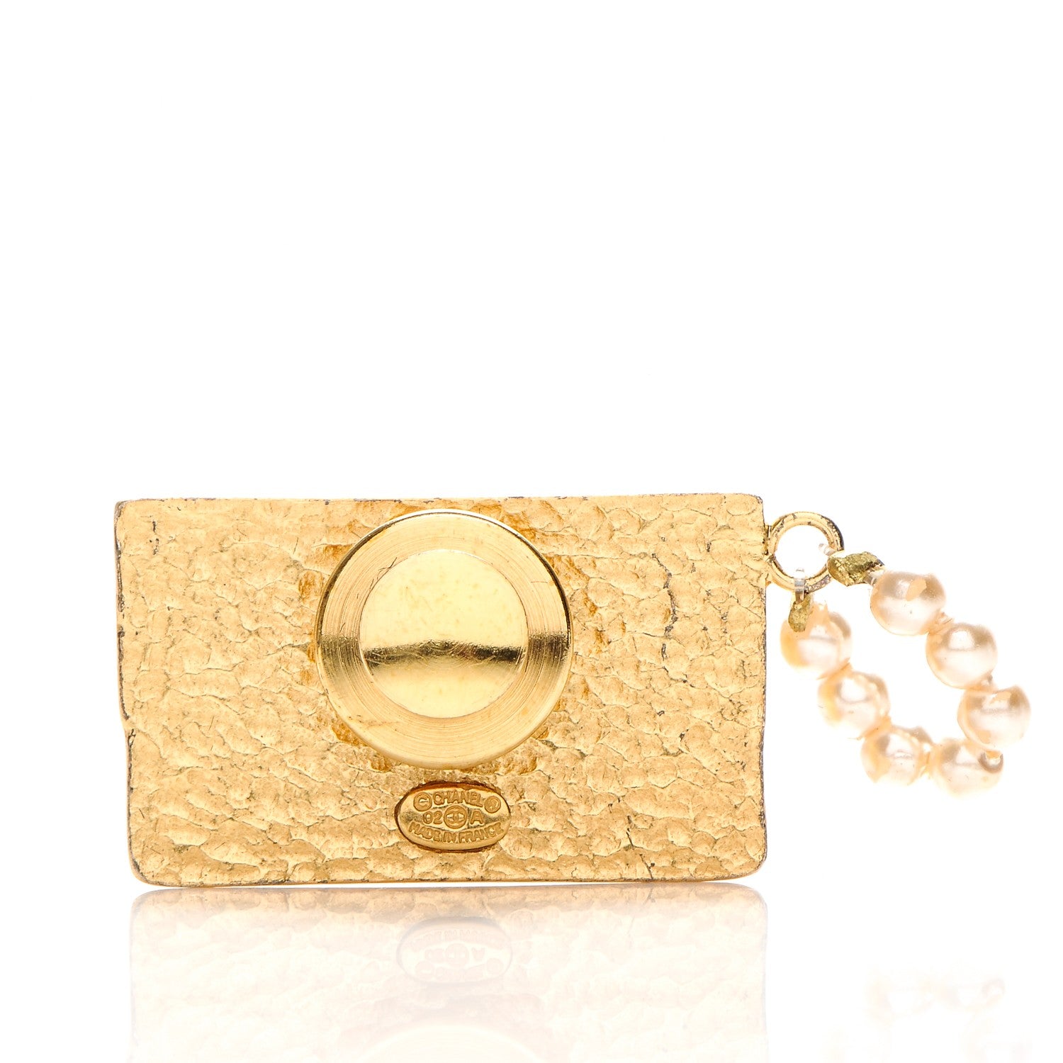 Chanel Enamel Pearl CC Flap Bag Brooch Black Gold 3 of 5