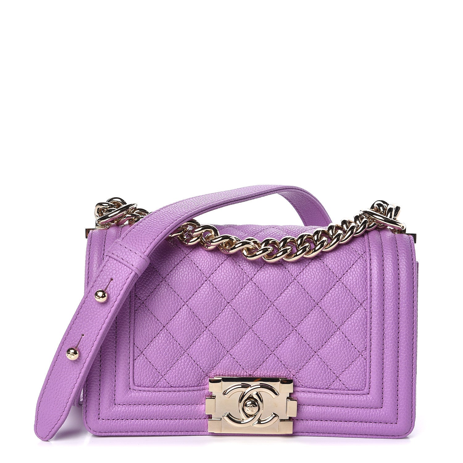 Chanel Caviar Quilted Small Boy Flap Violet 1 of 10