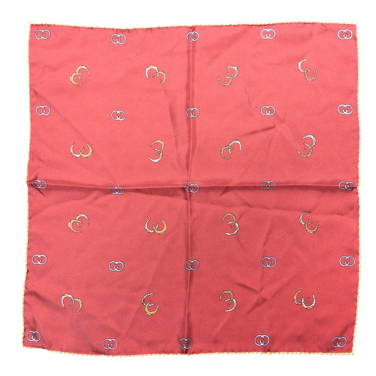Silk Twill Poket Logos Pocket Square Red