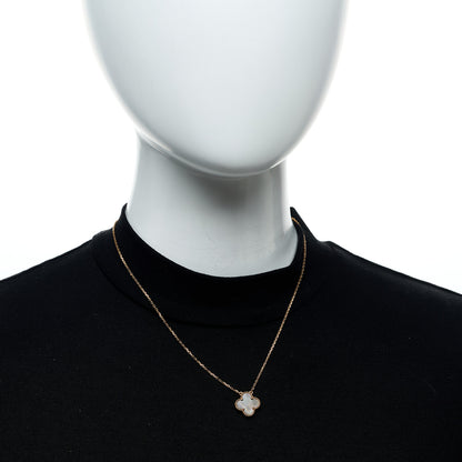 Van Cleef & Arpels 18K Rose Gold Gray Mother of Pearl Vintage Alhambra Pendant Necklace 2 of 5