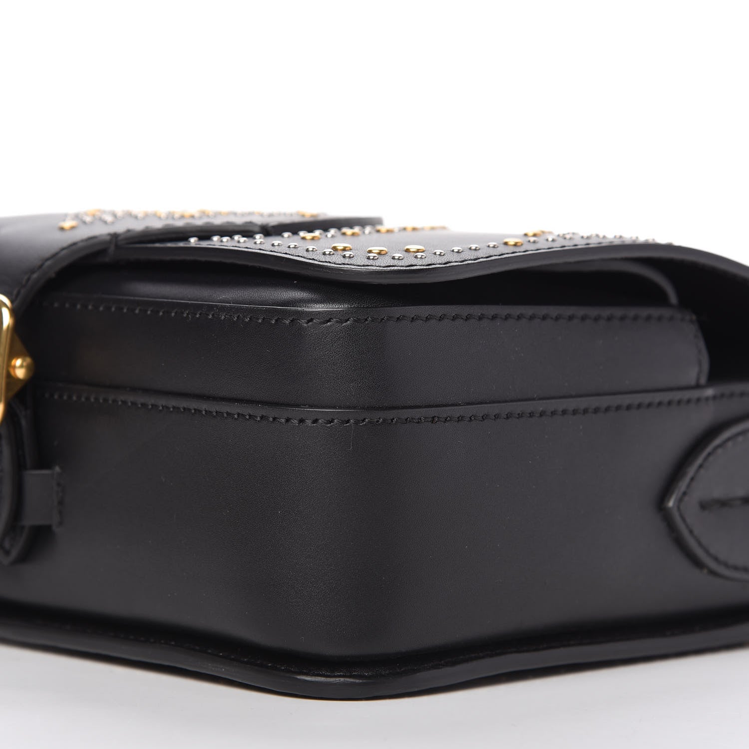 Burberry Calfskin Studded Square Satchel Black 7 of 10