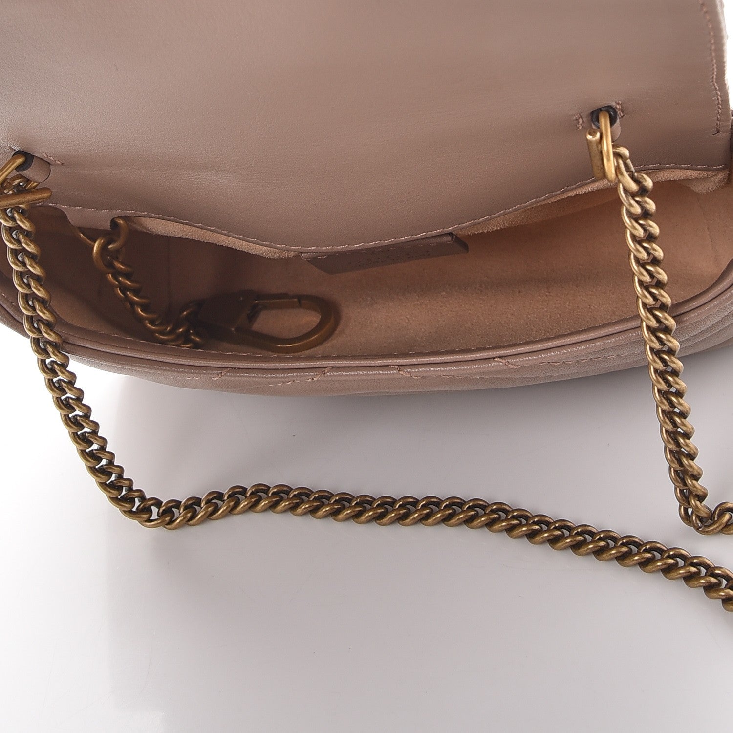 Gucci Calfskin Matelasse Super Mini GG Marmont Shoulder Bag Porcelain Rose 6 of 9