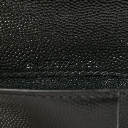 Saint Laurent Grain De Poudre Matelasse Chevron Monogram Zipped Two-Part Wallet Black 7 of 9