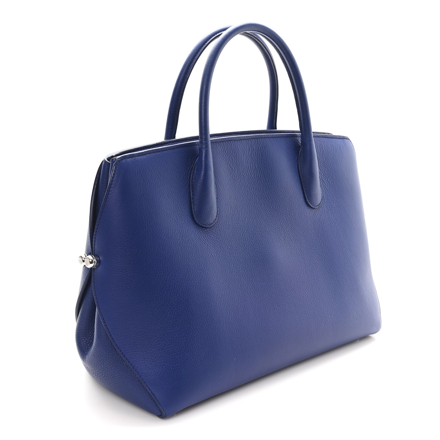 Christian Dior Grained Calfskin Bar Tote Blue 3 of 11