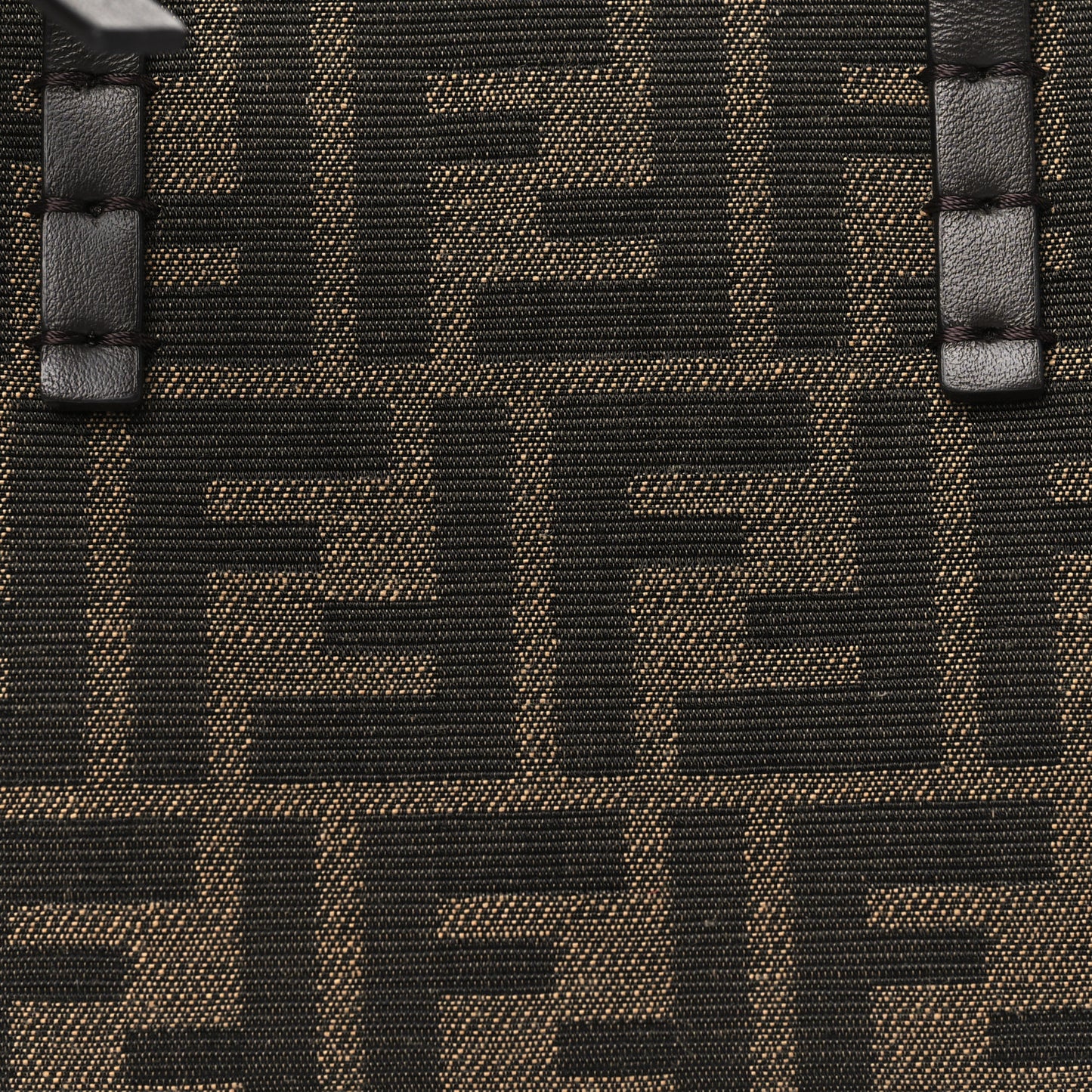 Fabric Jacquard Vitello Grace FF 1974 Mini Roll Tote Tobacco Moro Ebano